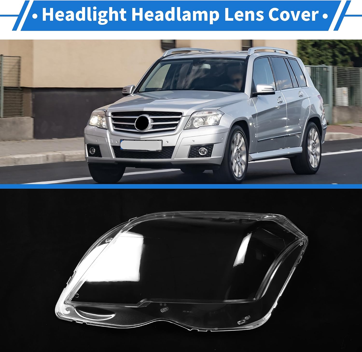 Headlight Lens Cover Headlight Headlamp Lense Clear Lens Cover for Mercedes-Benz GLK 2009-2012 Clear PC 1 Pcs Front Left Car