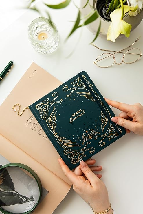 Charmlı Reading Journal - Okuma Günlüğü 18x20 cm Koyu Yeşil
