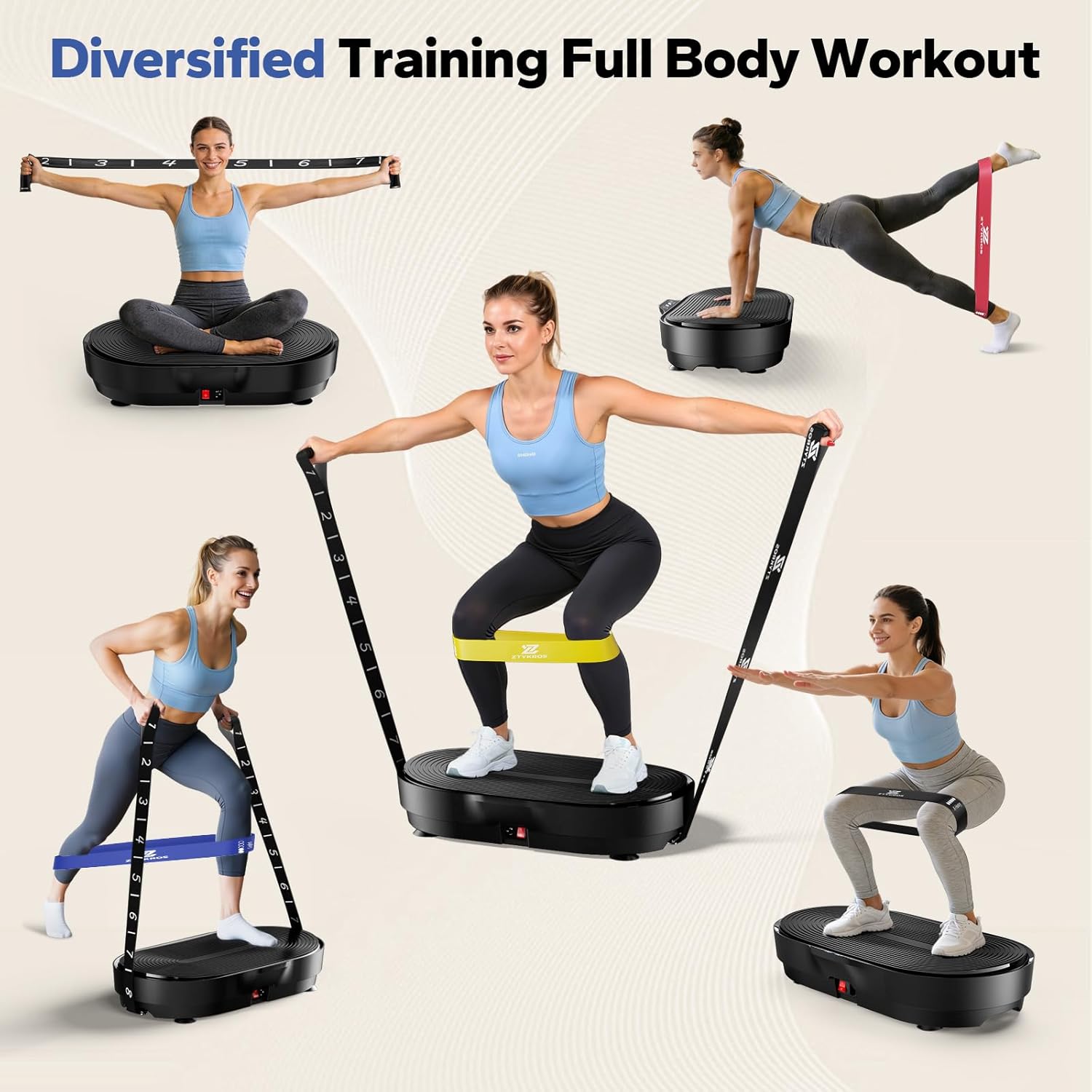 Vibration Plate Exercise Machine, Vibration Plate for Lymphatic Drainage Vibrating Plate with Loop Bands, Whole Body Vibration Plates for Weight Loss Enlarged Panel 99 Speeds 660 LBS Workout