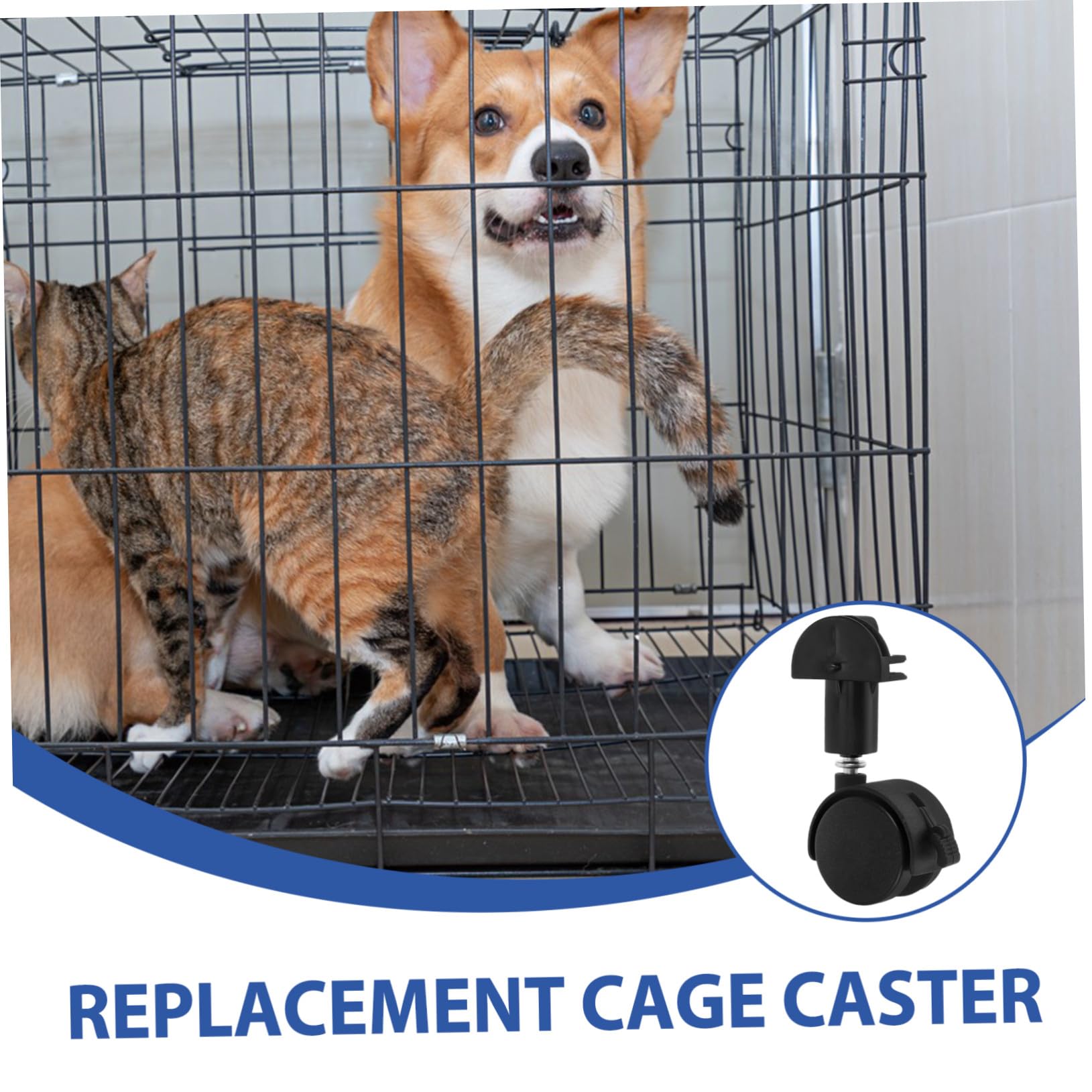 DOITOOL 4 Pièces Roues pour Cage à Animaux Roulettes et Durables Remplacement Compact Facile à Installer pour Cages Petits Animaux Roulettes avec Frein pour Mobilité Pratique