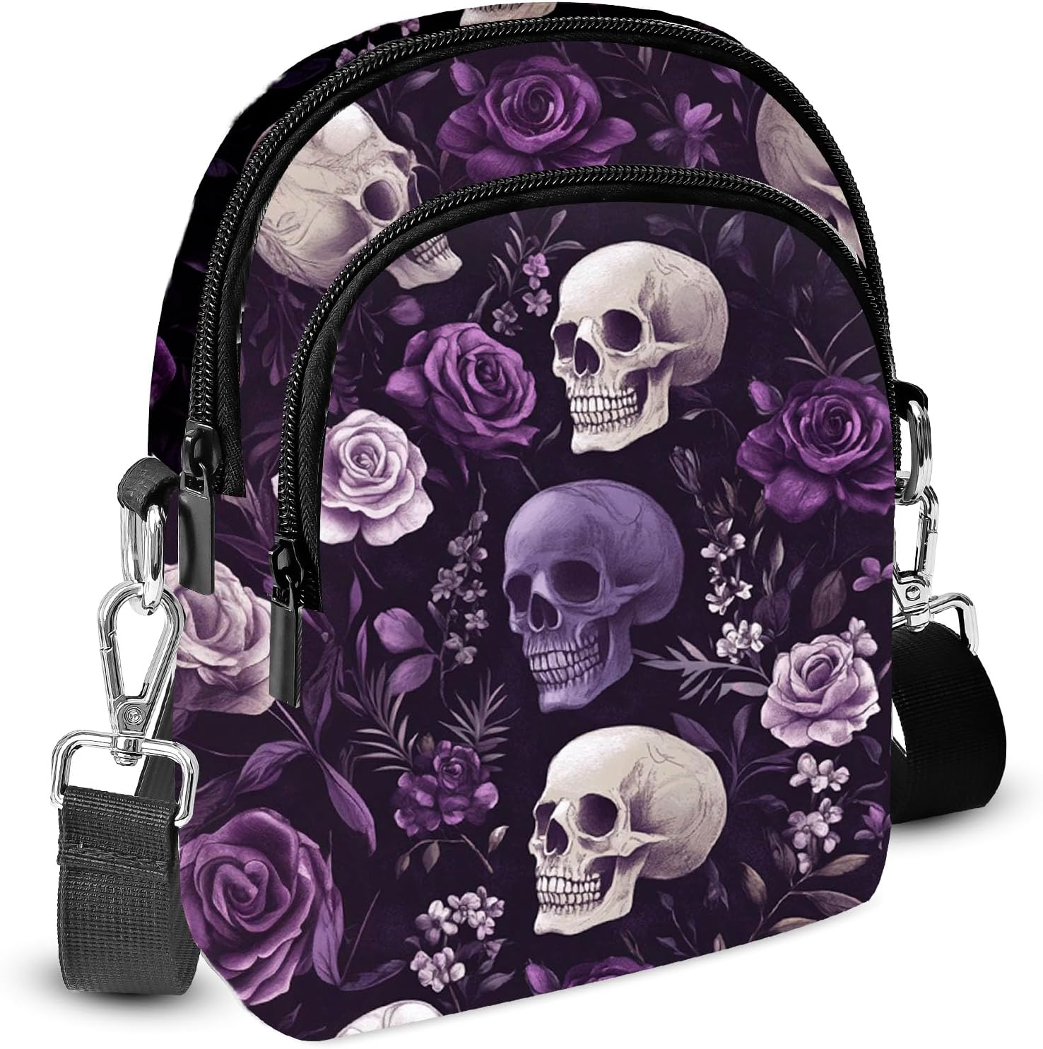 sagacitrix Skull Crossbody Purse for Women Casual Cell Phone Bag Waterproof Shoulder Bags Travel