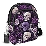 Skull Crossbody Purse for Women Casual Cell Phone Bag Waterproof Shoulder Bags Travel
