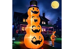Giant Inflatable Halloween Pumpkins with Witch Hat