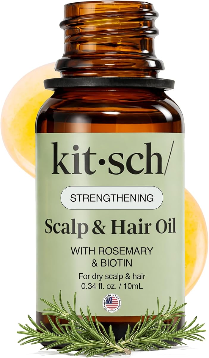 Rosemary Oil for Hair Growth -With Castor Oil, Biotin & Jojoba- 10mL | Pre-Wash Hair Oil For Hair Care – Adds Shine, Strengthens Roots, Scalp Treatment – Lavender Scent