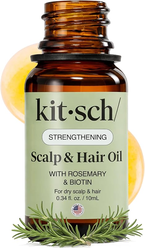 Rosemary Oil for Hair Growth -With Castor Oil, Biotin & Jojoba- 10mL | Pre-Wash Hair Oil For Hair Care – Adds Shine, Strengthens Roots, Scalp Treatment – Lavender Scent
