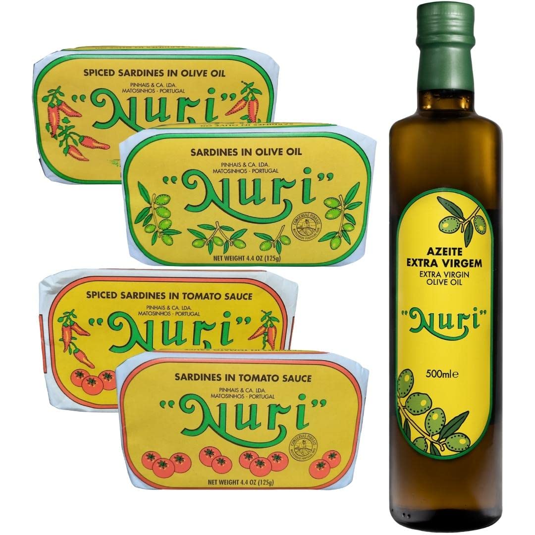 NURI Ultimate Gift Pack 4Pack Bundle of Sardines & Extra Virgin Olive