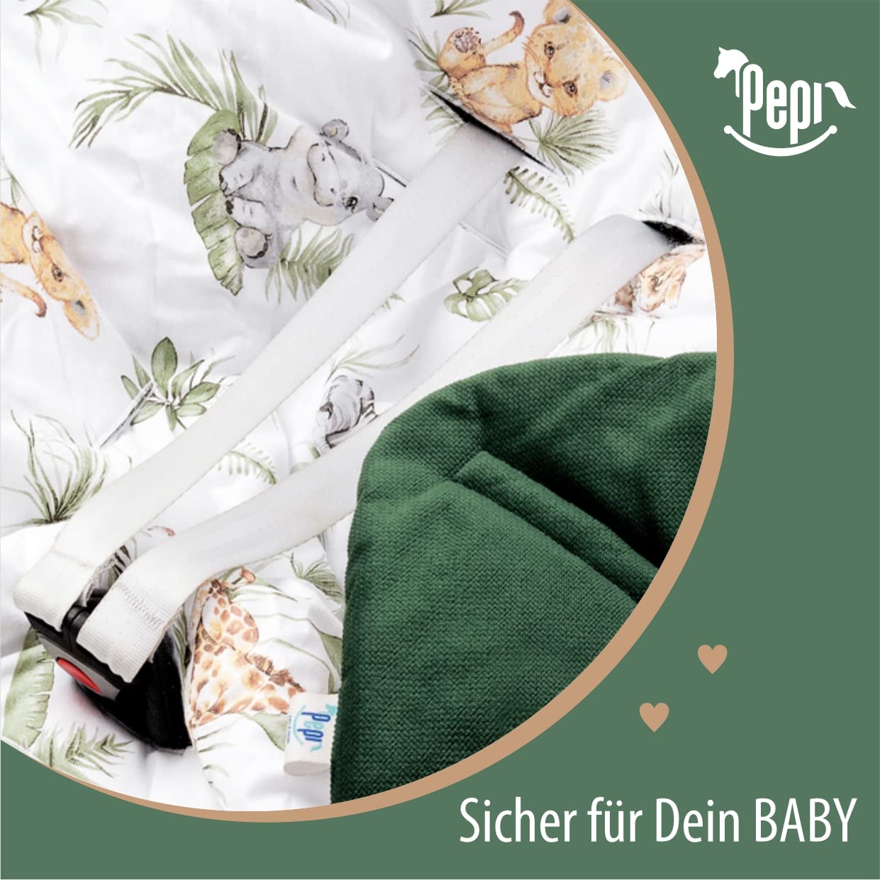 Pepi Einschlagdecke Babyschale 90x90 cm Baumwolle Babydecke für Autositz
