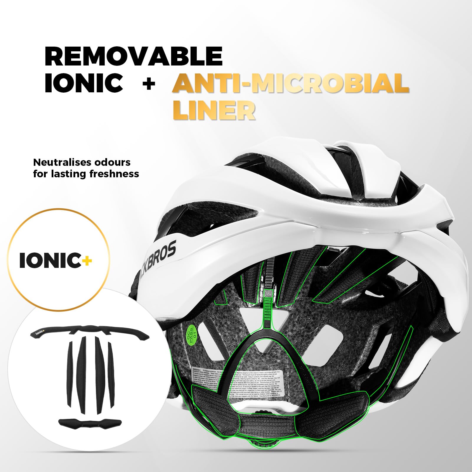 ROCKBROS Casco da Bicicletta Uomo Donna Ventilazione e Traspirante Leggero | Protezione di Sicurezza, Chiusura Magnetica, Fodera Rimovibile, Casco Bici per MTB Ciclismo, Regolabile 58-62 cm