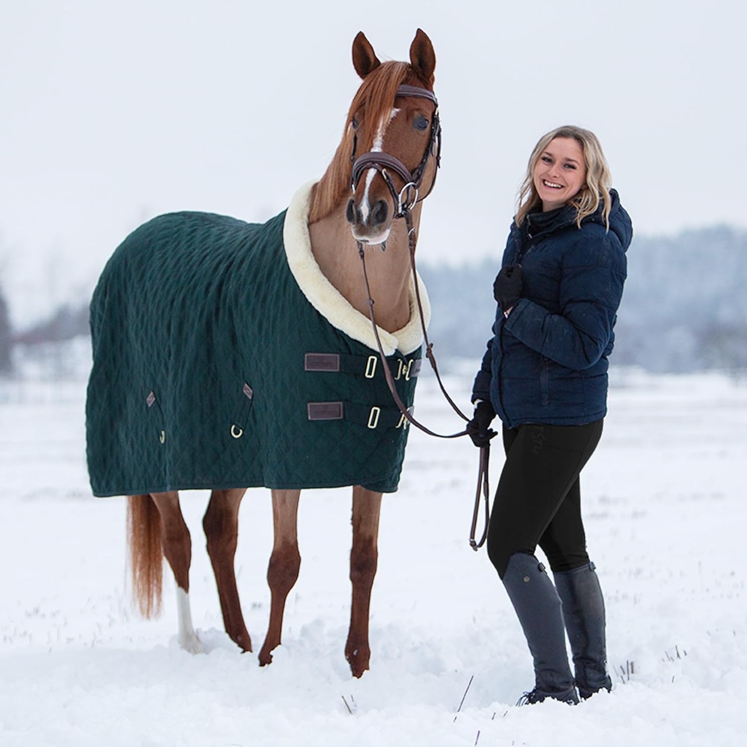 FitsT4 Women's Winter Full Seat Riding Tights Fleece Lined Horse Riding Pants Silicon Grip Horseback Equestrian Breeches with Pockets Black Size XL - Image 3