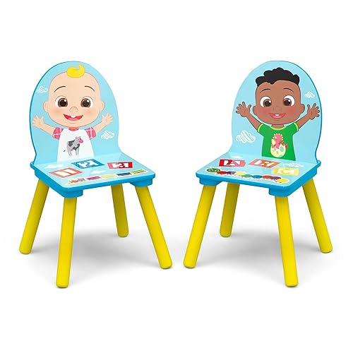 Miniatura 9 de Delta Children CoComelon - Caja de juguetes de autobús escolar + juego de mesa y 2 sillas para niños Delta Children Cocomelon con almacenamiento