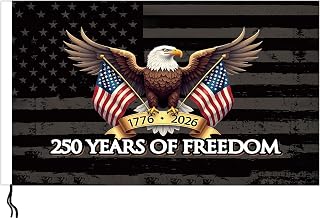 250 Years of Freedom American Motorcycle Flag – 1776-2026 Patriotic Double-Sided Eagle & USA Flags Design, 6 × 9 in Polyester Biker/Luggage Rack Banner