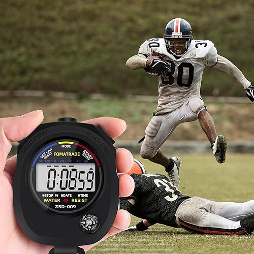 Miniatura 6 de Cronómetro impermeable, cronómetro digital, cronómetro deportivo, temporizador de intervalos con pantalla grande (6)