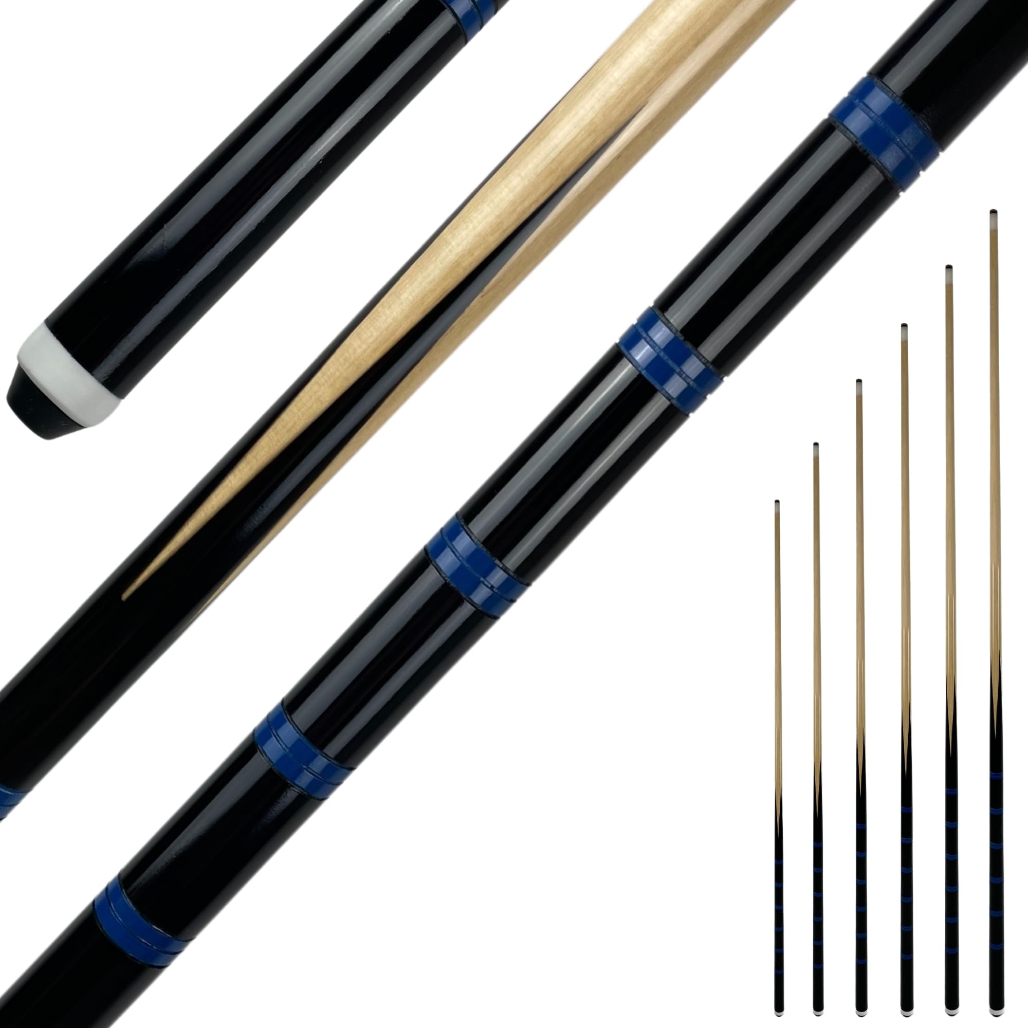 Winsport einteiliger Billard Queue ECO, robuster Pool Cue, 90 cm 100 cm 110 cm 120 cm 130 cm 140 cm, 12mm Schraubleder Spitze,Kinder und Erwachsene,Billardqueue für Gastronomie und Jugendeinrichtungen