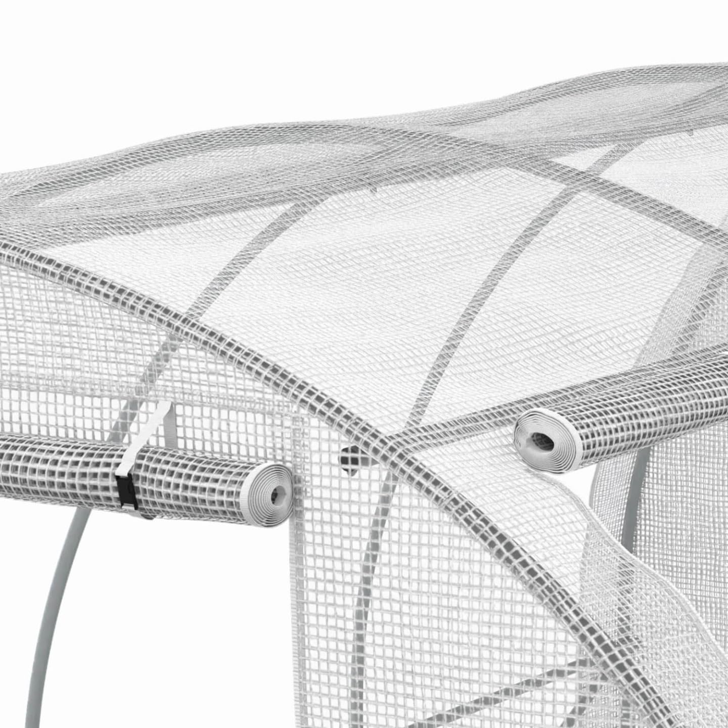 IDMarket - Serre de Jardin Tunnel 12m² Blanche Zebra 4 Saisons