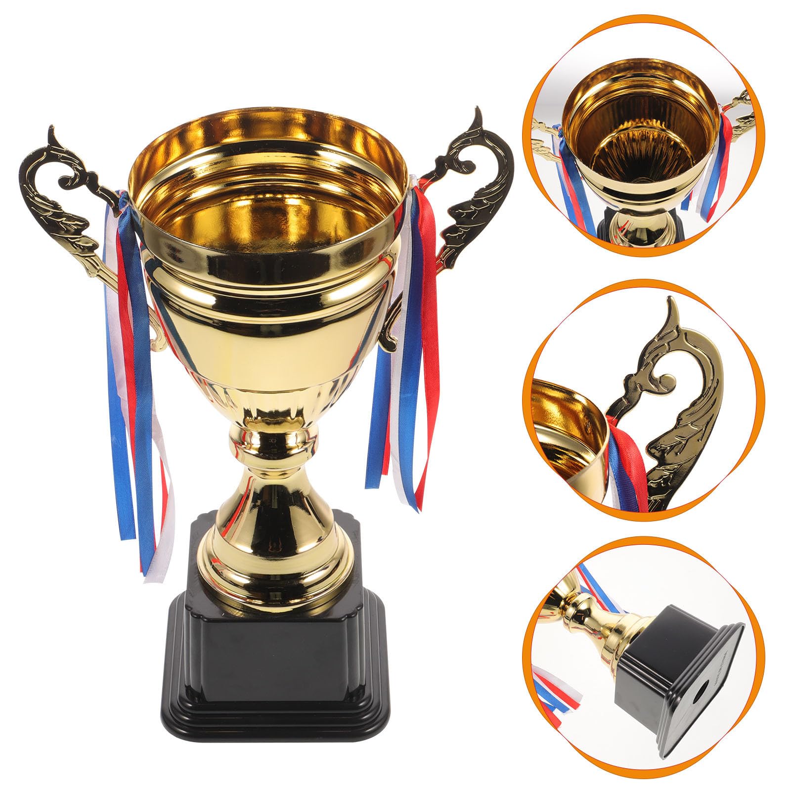 Trofeo y Acabado Brillante para Competición Deportiva de Metal Dorado Diseño Resistente Adecuado para Banquetes Deportivos y Aulas