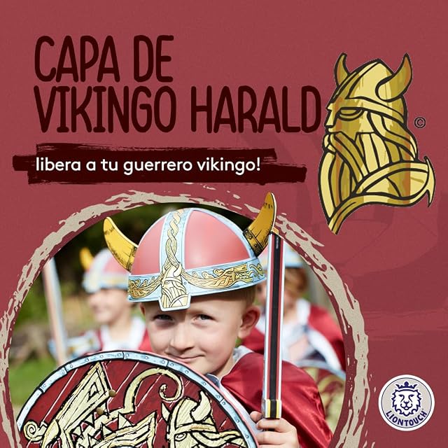 Foto 2 de 6 de Liontouch Capa Vikinga para Niños - Harald, Talla Única, 3–8 Años