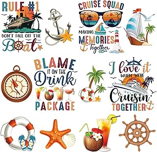 Dazoratix Cruise Door Decorations Magnetic - 12 Pcs Retro Ship Cabin Anchor Magnets Funny Sea Navigation Stickers Stateroom Fridge Refrigerator Decals for Summer Carnival Party Accessories Car Decor