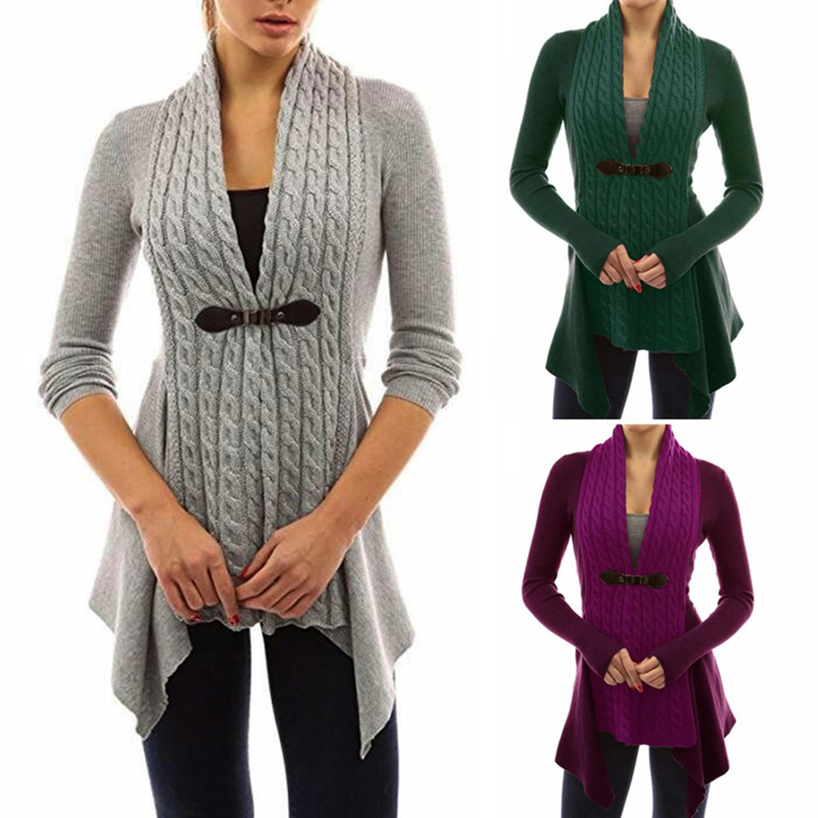 NOGRAX Rebeca Mujer Verano Chaqueta De Cardigan Femenina De Otoño E Invierno Chaqueta De Punto Irregular De Manga Larga Suéter