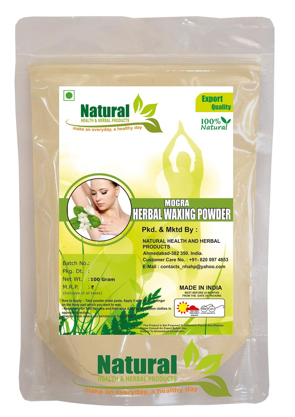 Buy Natural Health and Herbal Products Mogra Herbal Waxing Powder