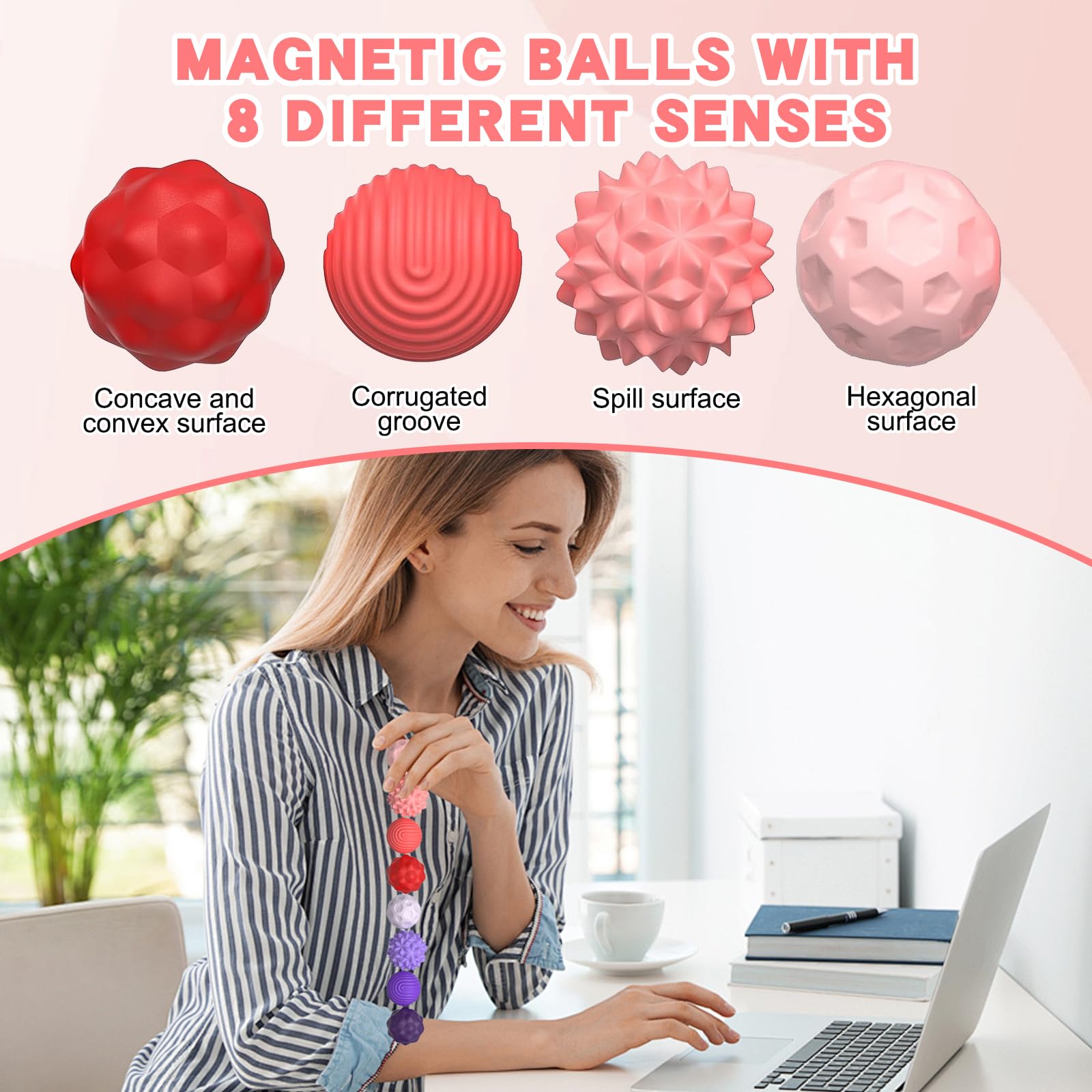 8 Stück Magnetische Fidget Toys - Stressbälle Mit Silikonhülle & Magnetkugeln Für Konzentration Und Anti-Stress (Macaron-Farben)