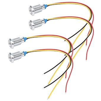 Pre Wired Round LEDs, Dual Color LED Convenient Waterproof and Dustproof High accuracy for Industry(Red and yellow)