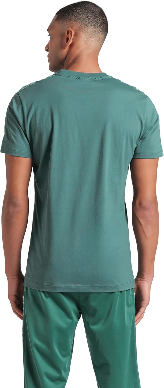ARENA Men's Team T-Shirt Soft 100% Cotton Slim Fit Short Sleeve Casual and Athletic Wear, Small, Mangrove/Mangrove/Light Green