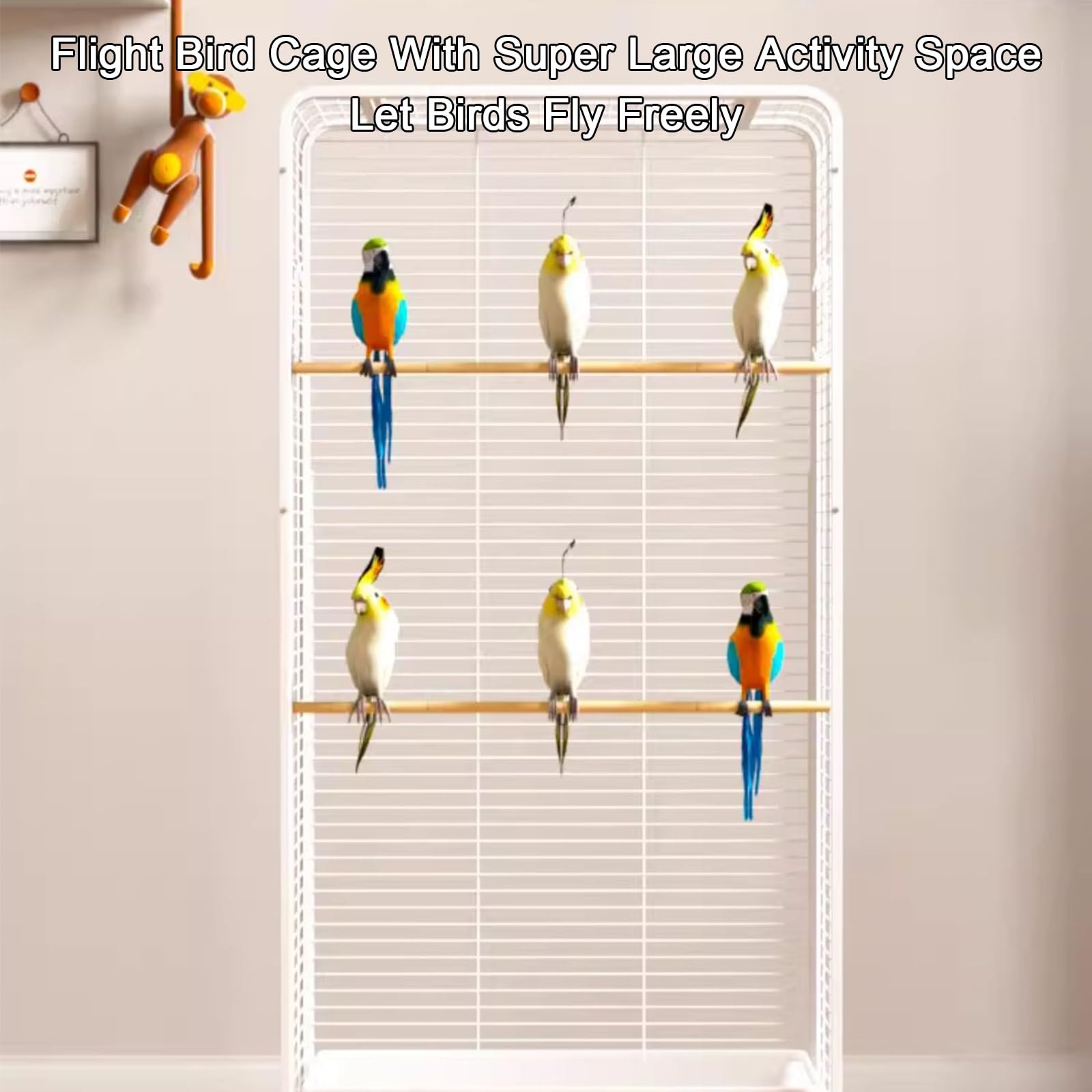 Cage à oiseaux avec toit ouvert - Volière d'intérieur pour perruches, calopsittes et conures