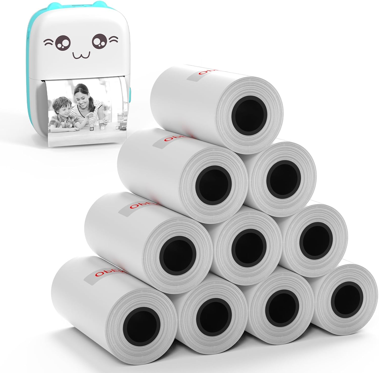 57x30mm Thermal Paper White 10 Rolls, Non-Adhesive Thermal Paper Roll for Mini Printer Instant Camera Printer Refill