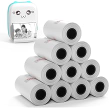 57x30mm Thermal Paper White 10 Rolls, Non-Adhesive Thermal Paper Roll for Mini Printer Instant Camera Printer Refill