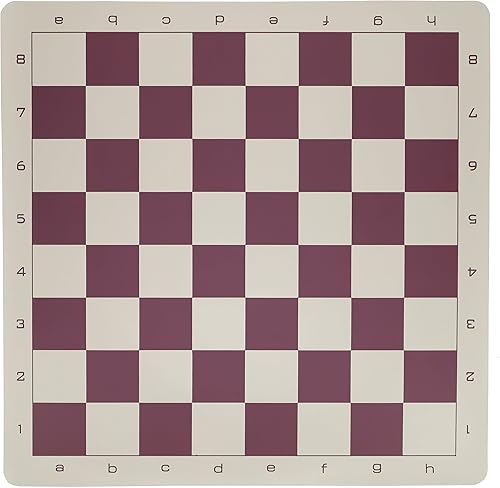 Miniatura 8 de WE Games Juego de ajedrez para torneos de viaje en color borgoña, tablero de ajedrez de vinilo enrollable de 20 pulgadas, 34 piezas de ajedrez con