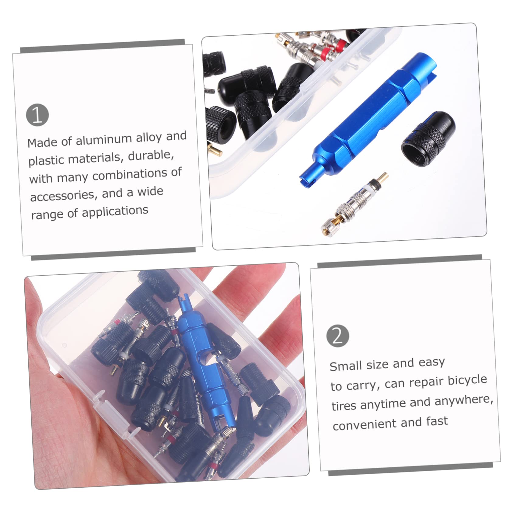 POPETPOP Ventiladapter Ändern Kern Luft Entfernung reifenventil Adapter Fahrradventil Adapter Set Fahrradvorbau-Entferner Stielabdeckung Werkzeug entfernen Aluminiumlegierung Black