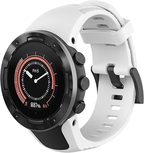 Compatible con Suunto 5 correas de reloj de silicona para mujeres y hombres, correas de repuesto para reloj inteligente Suunto 5 (blanco)