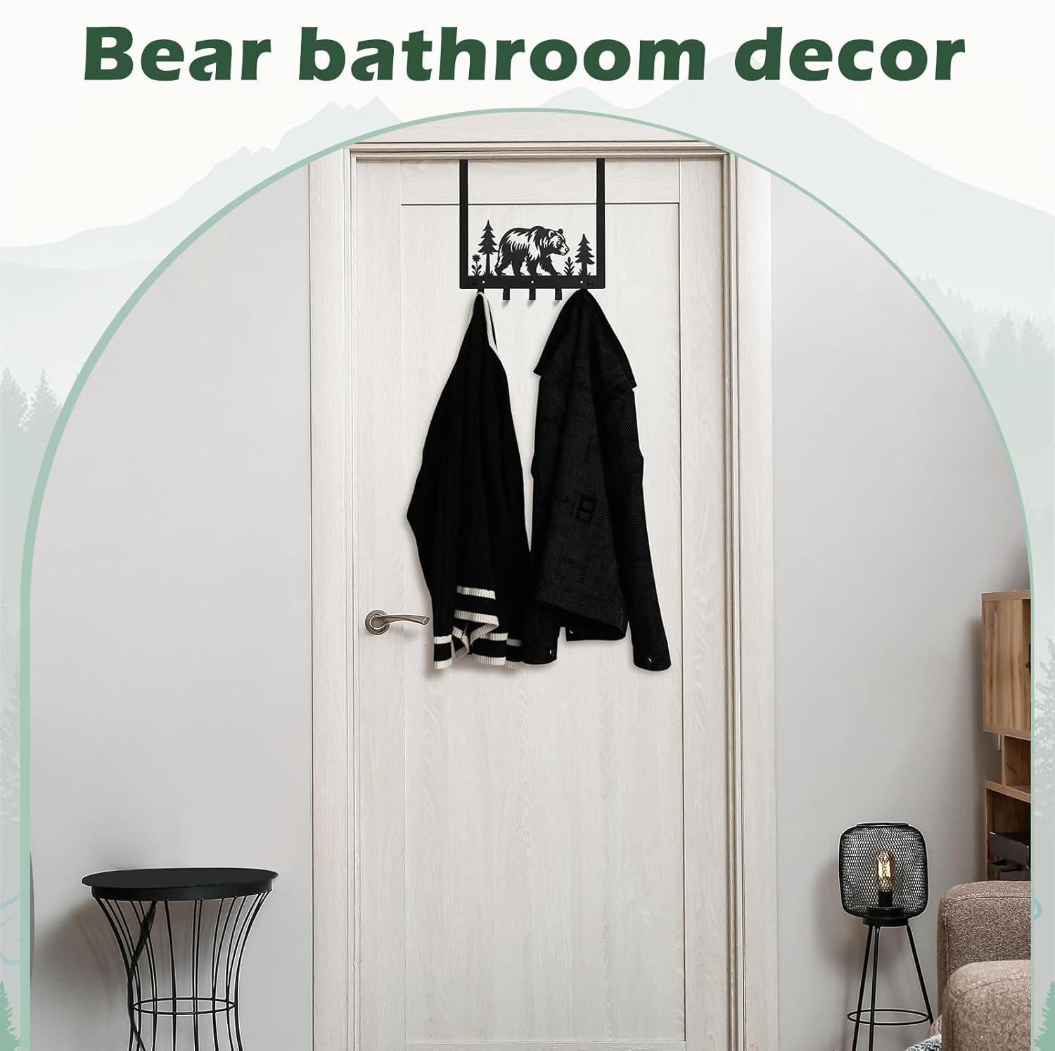 Bear Over The Door Hooks Bathroom Decor Hanger Wall Mount Rack Holder for Towel, Hat, Coat, Cloth, Keychain, Bag, Christmas Party Gift - Image 5