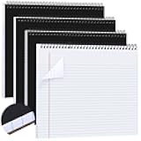 MotiMind 4 Pcs Legal Pads Landscape Notebooks Hole Punched Top Spiral Bound Notebooks 11 x 9.5 Inch College Ruled Drawing Notepad Tear Line for Removal 50 Sheet Office Steno Book(White)