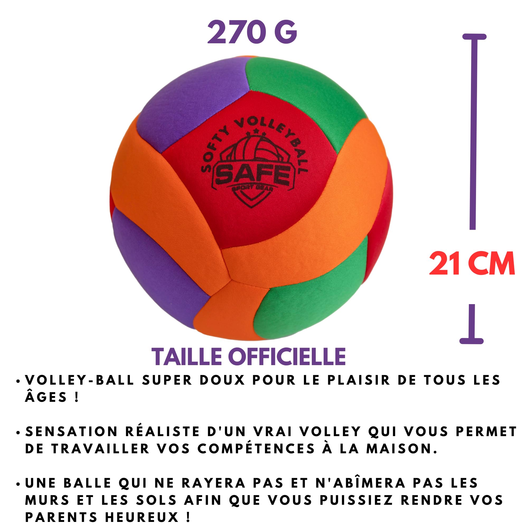 Volleyball Super Doux pour Enfants - Ballon avec Rebond et Toucher Réalistes - Parfait pour Maison, Jardin ou Gymnase