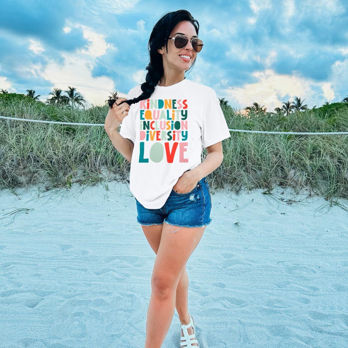 Kindness Teacher Shirt Women Special Education Shirts Teacher Life Love T-Shirt Inspirational Letter Print Tee Top - Image 5