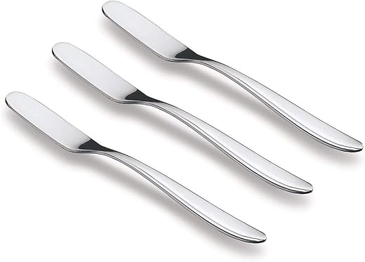 TIARA - 3pc Set Stainless Steel Butter Knife, Butter Spreader, Jam Spreader for Kitchen, knife for kitchen