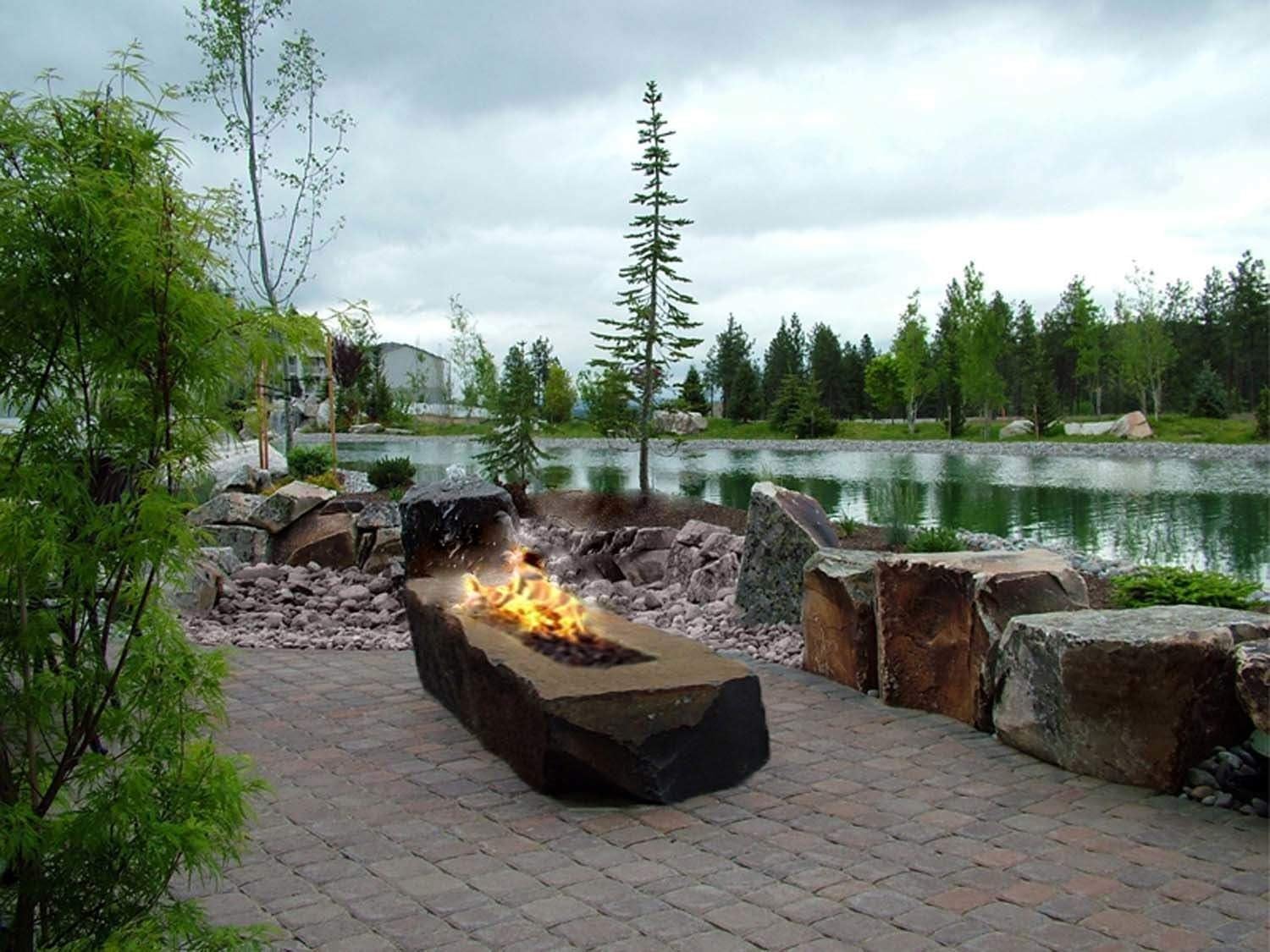 HPC Fire Rectangle Stainless Steel Fire Pit Burner (FRSR-18X9-LP), 18x9-Inch, Propane Gas