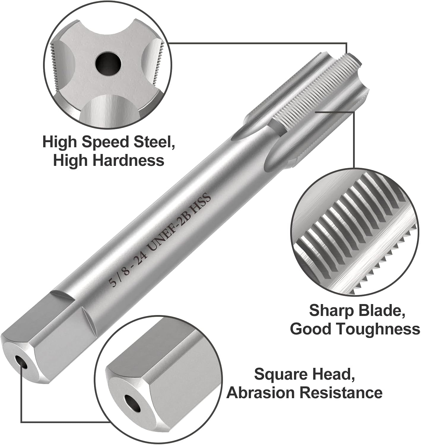5/8x24 AUTOKAY New HSS 5/8-24 UNEF Right Hand Thread Tap And Die Set RH Tap & Di - Foto 4