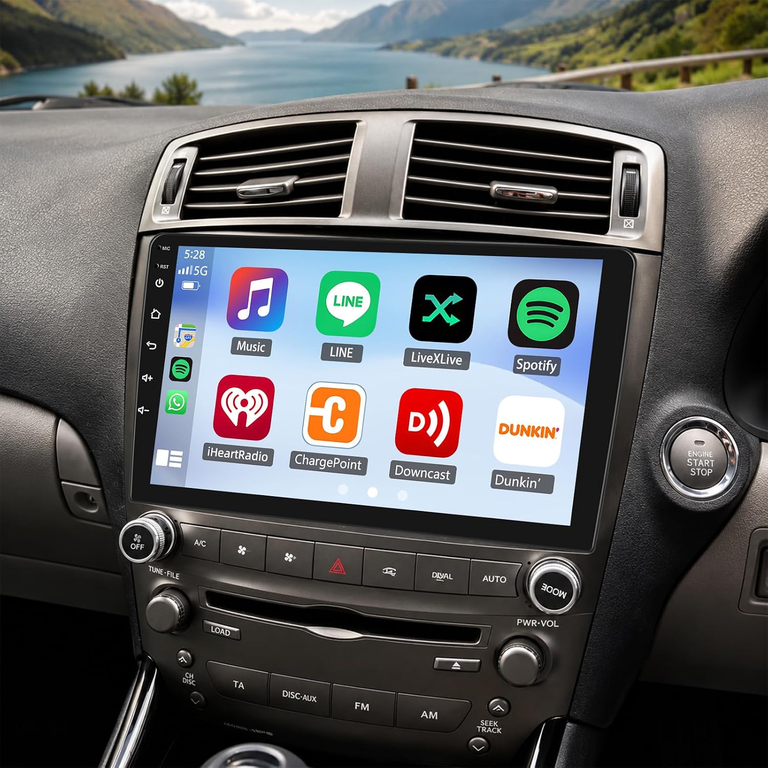 4+64G Car Radio for Lexus IS250 IS300 IS200 IS220 IS350 2005-2012 Wireless Carplay Android Car Stereo, 10 Inch Touschscreen with Android Auto 5G WiFi GPS Navigation AHD Backup Camera FM RDS