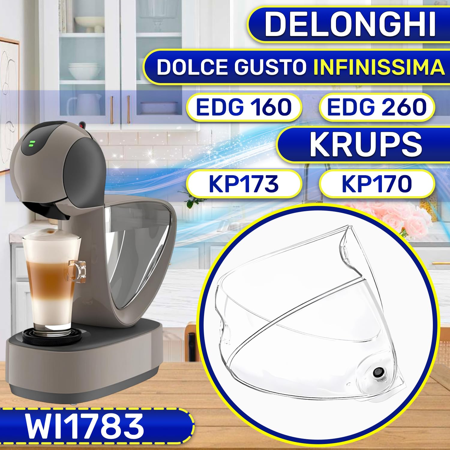 Cafetera Capsulas Contenedor de Agua WI1783 para Delonghi para Dolce Gusto | para Infinissima EDG 160 EDG 260 - Garantía de 10 Años - MONTERAL