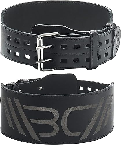 WARM BODY COLD MIND Cinturón de cuero para levantamiento de pesas, cinturón ajustable de 4 pulgadas con hebilla para entrenamiento, sentadillas,