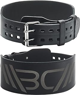 WARM BODY COLD MIND Leather Weight Lifting Belt 4" Adjustable Belt with Buckle for Workout, Squats, Gym, Powerlifting, Olympic Weightlifting, Strength Training. Waist/Back Support
