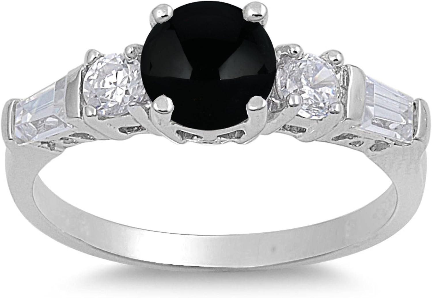 CHOOSE YOUR COLOR Sterling Silver Round Ring