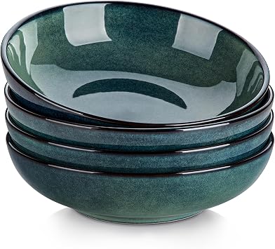 vancasso Stern 38 oz/1140 ml Ceramic Pasta Bowl Set of 4, Large Salad Bowl