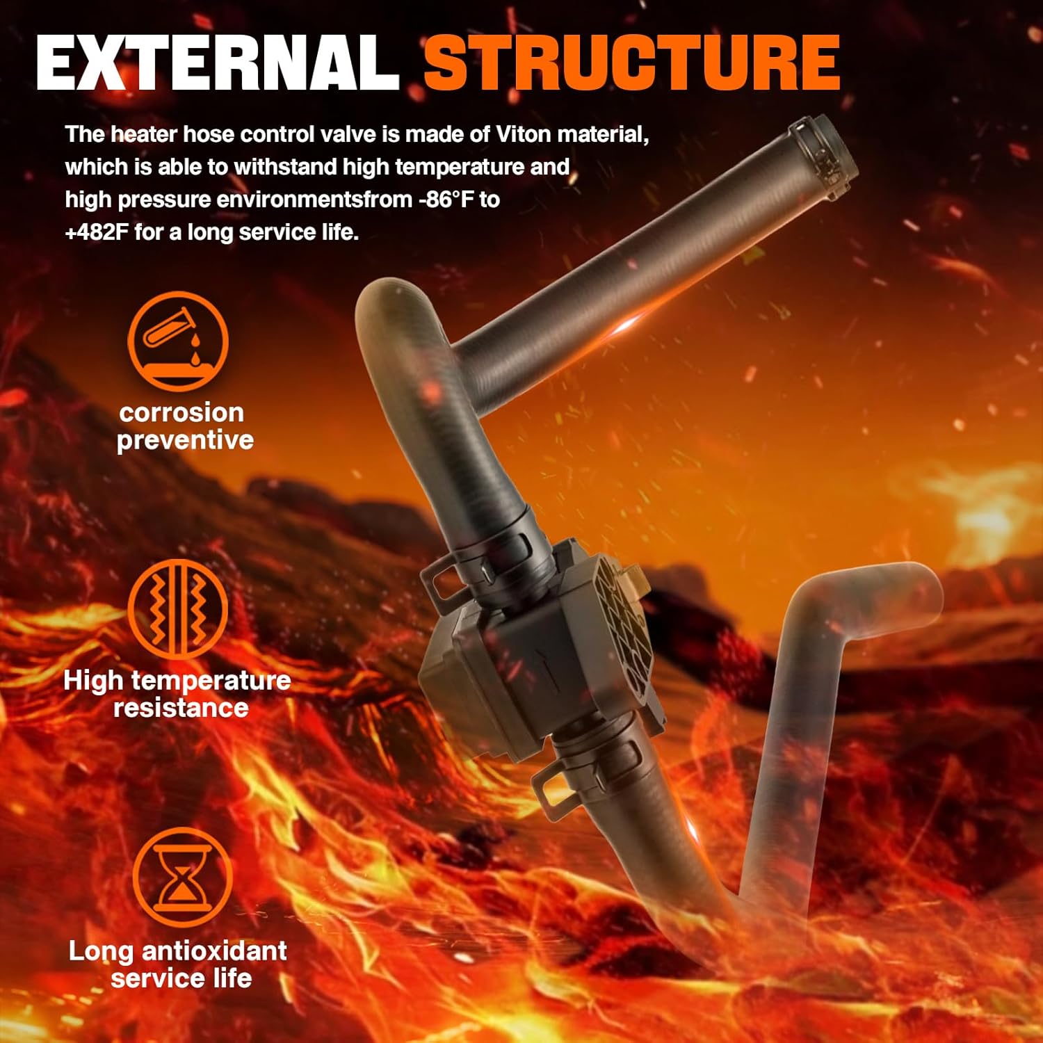 WEILEITE Heater Unit Inlet Hose Control Valve Compatible With Nissan Titan 5.6L 2006-2015 Replaces 92400-ZT10A 92400ZT10A