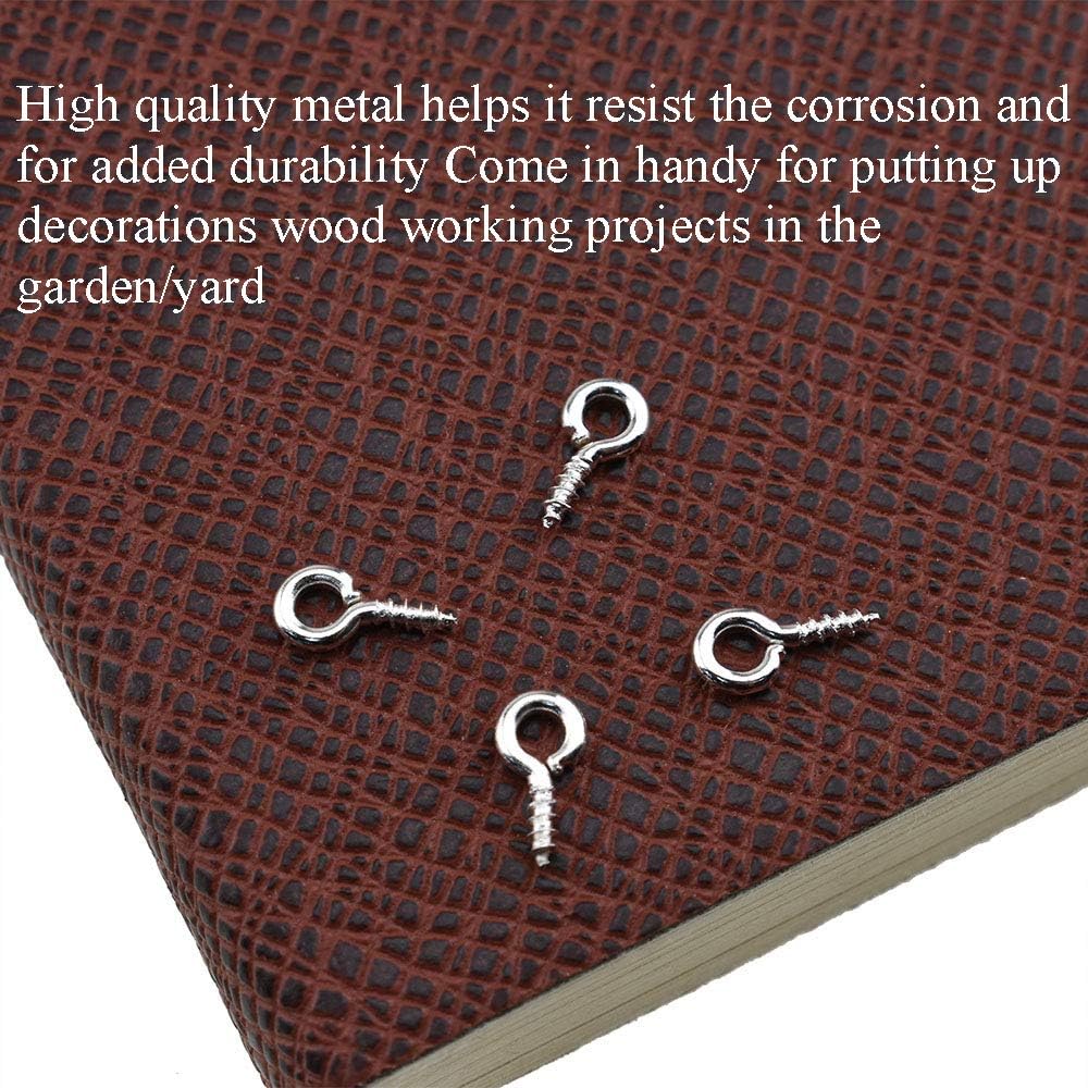 3/8 Inch Small Screw Eyes Solidly Closed Eyelet Threads Hold Tight Hand Twisting Cup Hooks Eyebolt Quality Aolly Silver 200 Pieces for Christmas Hanging Ornaments Jewelry Making Bead Crafts
