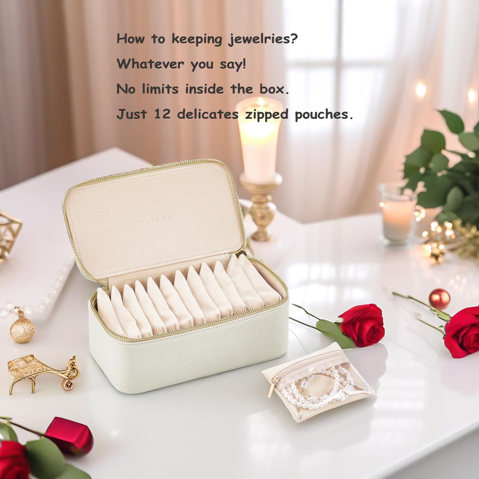 Amazon.com: VLANDO Travel Jewelry Box Organizer – Portable PU