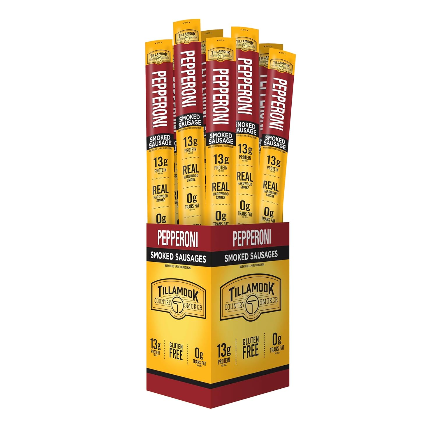 Tillamook Country Smoker Real Hardwood Smoked Sausages, Pepperoni, 1.44 Ounce, 24 Count