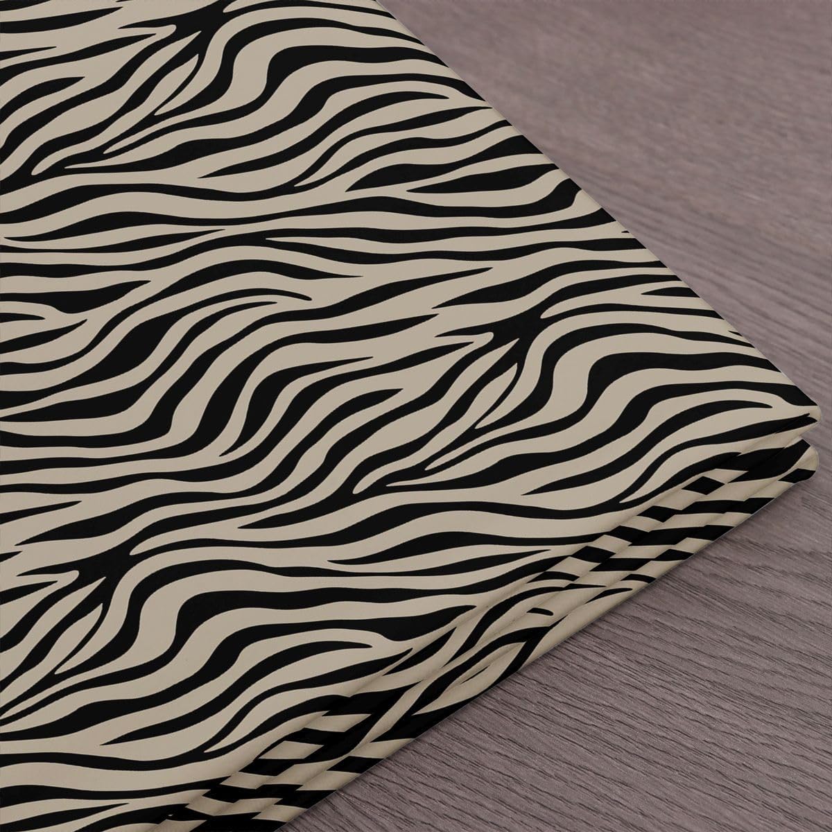 Manfei Zebra Stripe Indoor Outdoor Fabric,Wildlife Texture Soft Flannel Polyester No Stretch African Wild Animal Crafts & Sewing Supplies DIY Fabrics,5 Yard Bolt,180" L x 59" WTaupe Black image 5